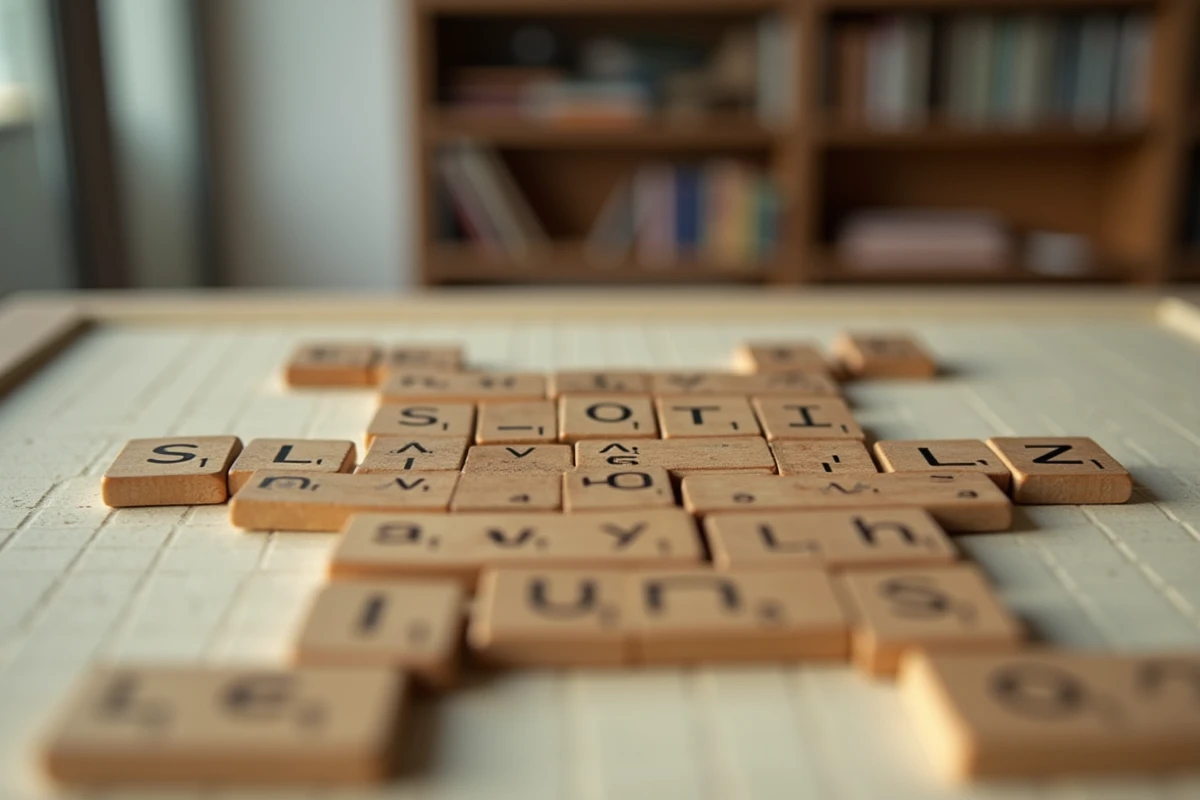 Gros plan sur le mot IN formé avec des lettres de Scrabble sur un plateau de jeu