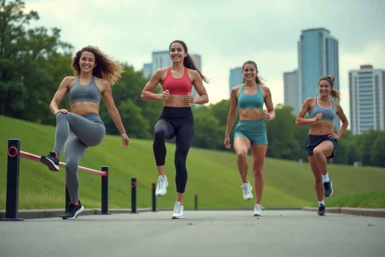 Jeunes sportifs en calisthenics dans un parc urbain