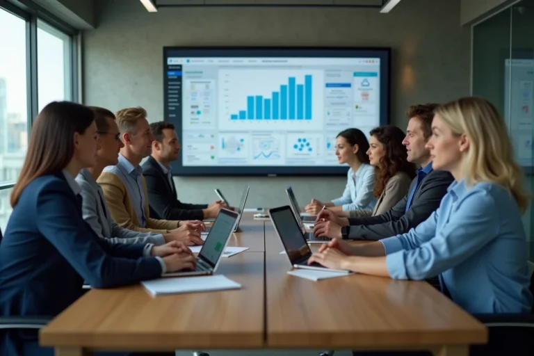 Groupe divers de professionnels collaborant en réunion